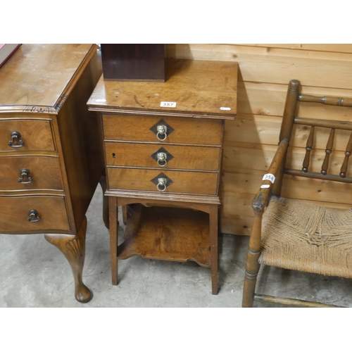 357 - VICTORIAN SIDE CABINET WITH MOCK DRAWER DOOR