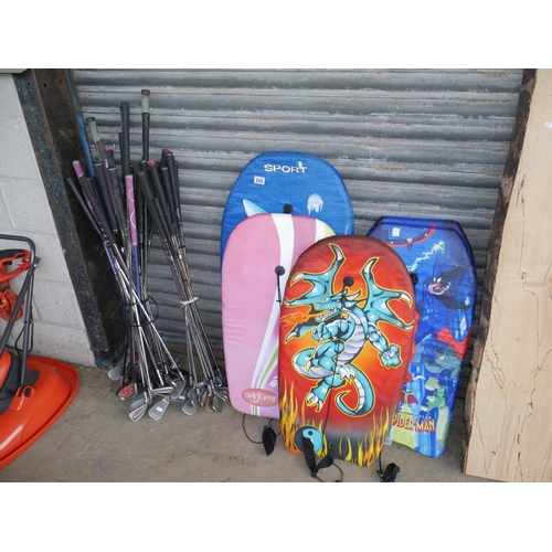 255 - GOLF CLUBS AND BODY BOARDS
