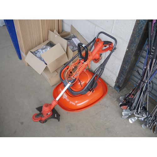 256 - ELECTRIC LAWNMOWER AND STRIMMER