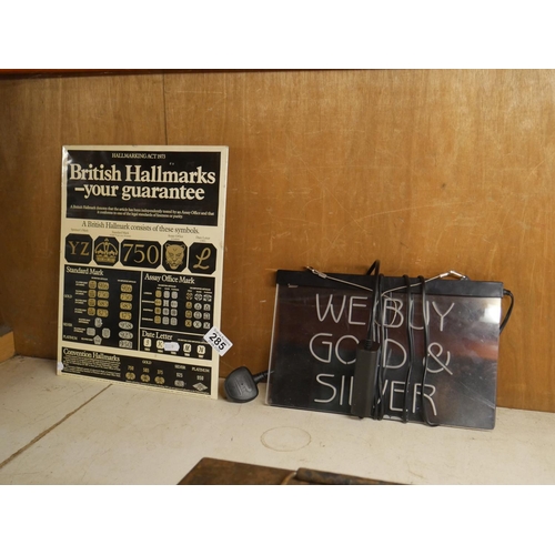 285 - HALLMARK SIGN AND JEWELLERS SIGN