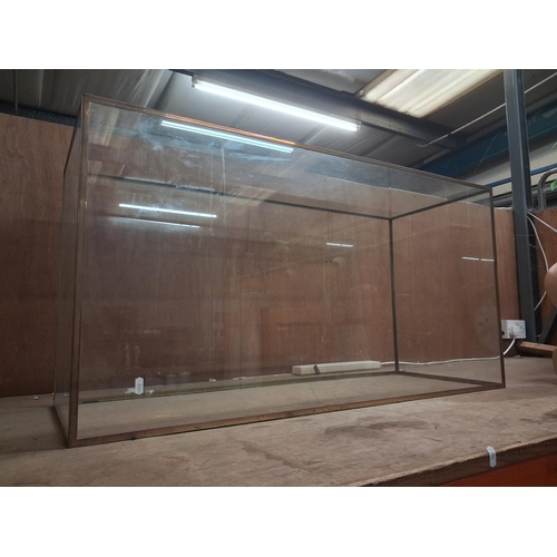 292 - BRASS AND GLASS DISPLAY COVER