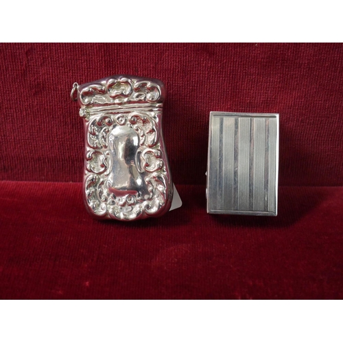 365 - SILVER VESTA CASE STAMPED 925 PLUS HALLMARKED MATCH HOLDER