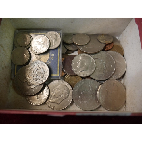 374 - BOX OF COINS