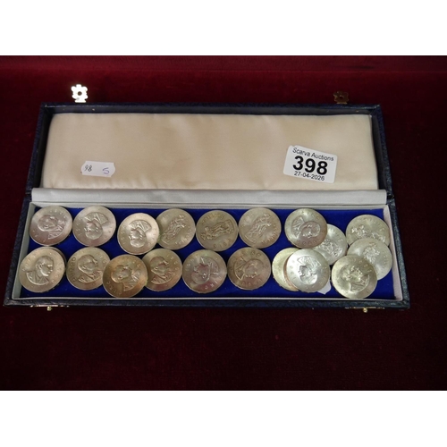 398 - 21 IRISH SILVER COINS 1966