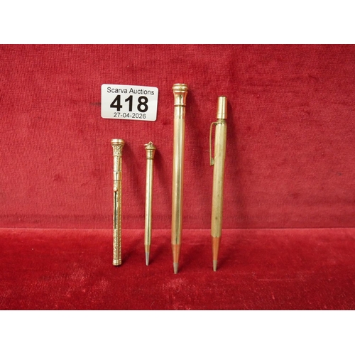 418 - ROLLED GOLD PEN PARTS