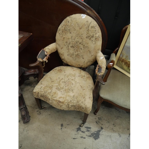612 - ANTIQUE SCOTTISH OPEN ARMCHAIR
