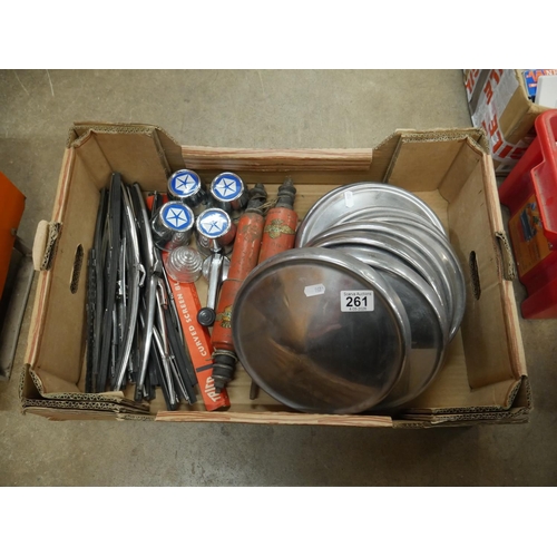 261 - BOX OF VINTAGE CAR PARTS