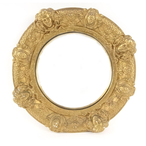 58 - Circular gilt framed convex mirror
