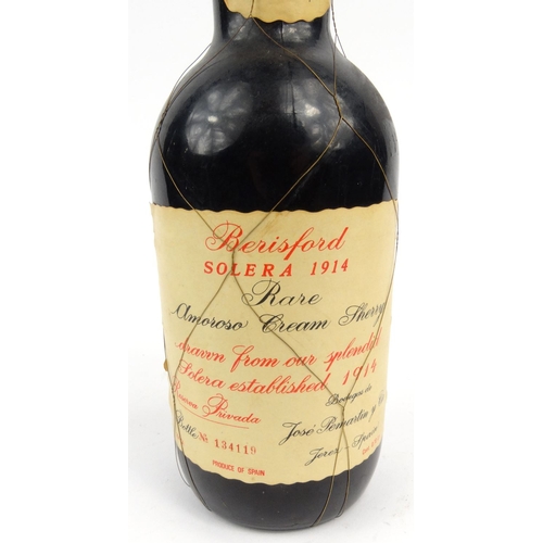 63 - Bottle of Beresford Solera 1914 Amoroso cream sherry, bottle no. 134119