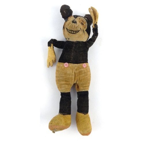 556 - Deans rag doll Mickey Mouse, Made in England cloth label to foot, 17cm high