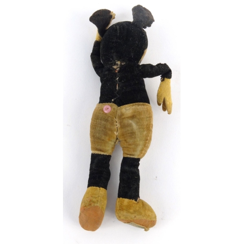 556 - Deans rag doll Mickey Mouse, Made in England cloth label to foot, 17cm high