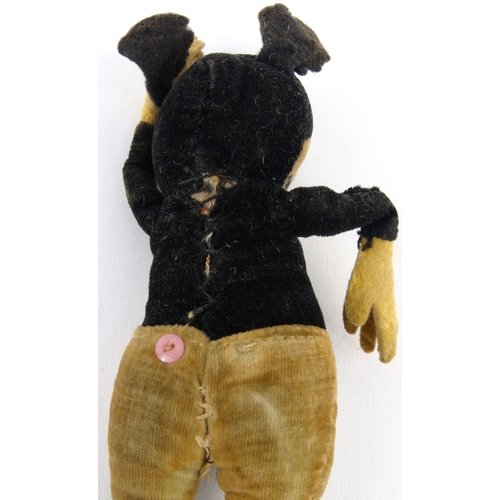 556 - Deans rag doll Mickey Mouse, Made in England cloth label to foot, 17cm high