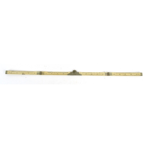 25 - Victorian ivory folding ruler, W.W Worsnop Derby, 17cm long when closed