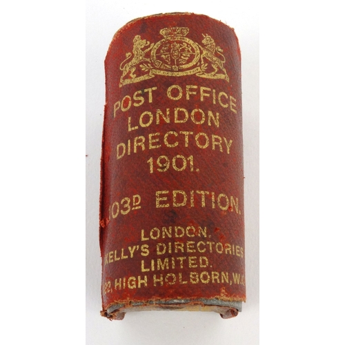 111 - Novelty travelling inkwell in the form of a London Kelly's Post Office London Directory 1901, London... 