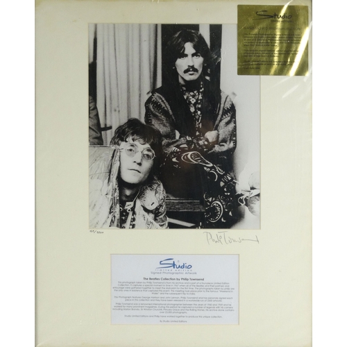 294 - Phil Townsend - Limited edition photograph of Beatles John Lennon and George Harrison , numbered 158... 