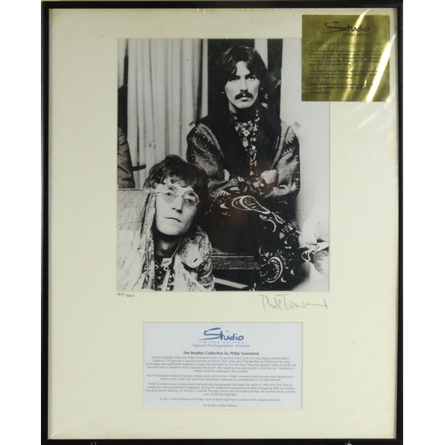 294 - Phil Townsend - Limited edition photograph of Beatles John Lennon and George Harrison , numbered 158... 