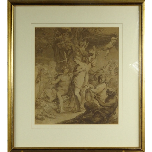 1223 - Antique Bartolozzi print, mounted and framed, 35cm x 30cm excluding the mount and frame