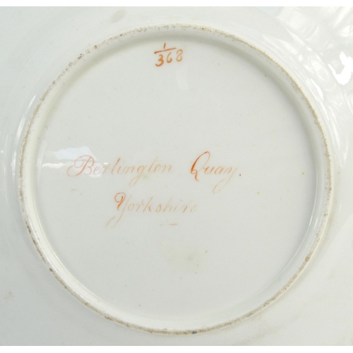 690A - Coalport porcelain plate hand painted with a castle scene, Victorian porcelain plate hand painted wi... 