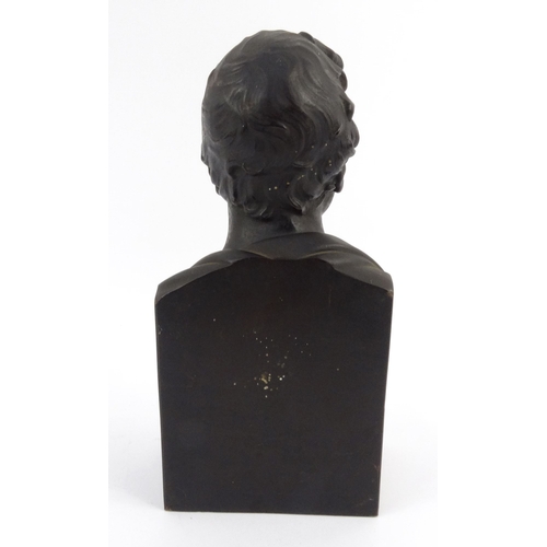 9 - Victorian bronze bust of Sir Walter Scott BARt, 32cm high