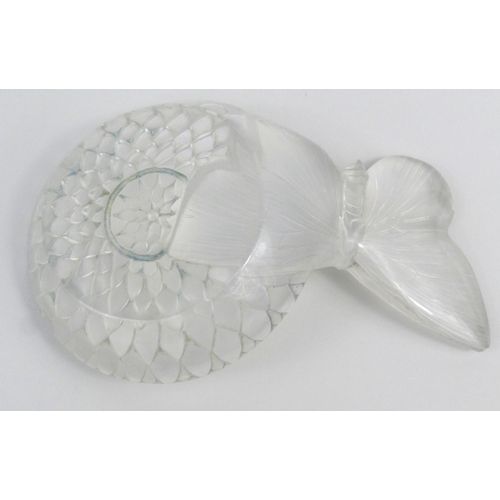 771 - Lalique frosted glass butterfly pin dish, etched Lalique mark to base, 17cm diameter