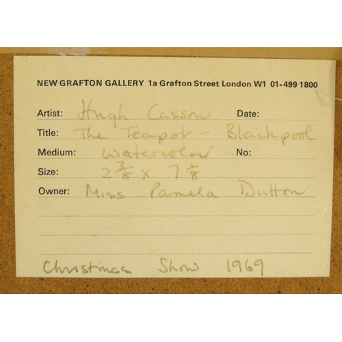 1120 - Hugh Casson - Christmas Show 1969 - New Grafton Gallery, London paper label to back, contemporary mo... 