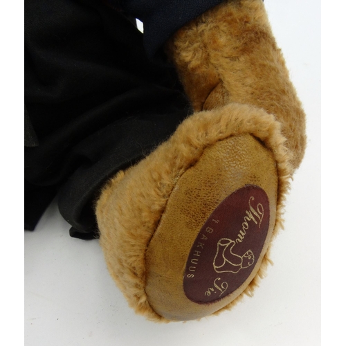 542 - Good quality handmade Dutch Tom Tie brown teddy bear with original traditional clothing, 44cm high