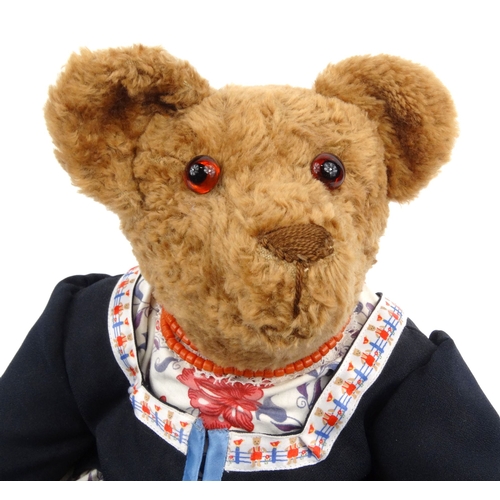 544 - Good quality handmade Dutch Tom Tie brown teddy bear with original traditional clothing, 42cm high