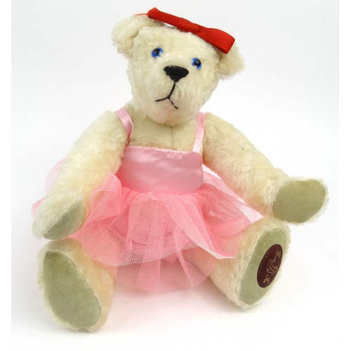 543 - Good quality handmade Dutch Tom Tie cream teddy bear with original clothing, 44cm high