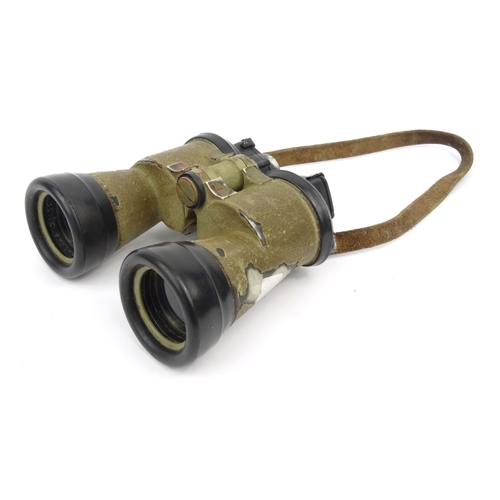 448 - Pair of military interest World War II German binoculars, marked 7x50 8981 blc, 20cm high