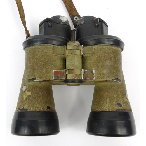 448 - Pair of military interest World War II German binoculars, marked 7x50 8981 blc, 20cm high