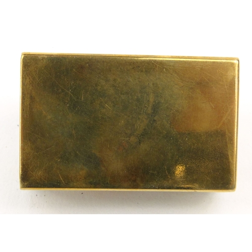 131 - Essex Crystal brass bulldog matchbox, 4.5cm diameter