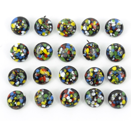 84 - Selection of bright multi-coloured glass buttons, each 0.5cm diameter