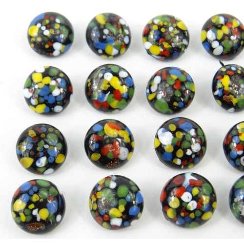 84 - Selection of bright multi-coloured glass buttons, each 0.5cm diameter