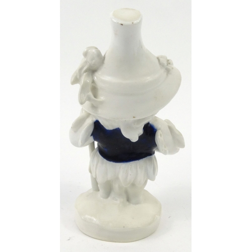 695 - Royal Crown Derby porcelain Mansion House dwarf with hand painted blue jacket, Derby mark to base, 1... 