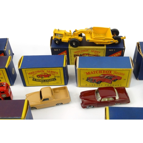 567 - Large collection of boxed Matchbox series die cast toys including trucks, vans, car transporter and ... 