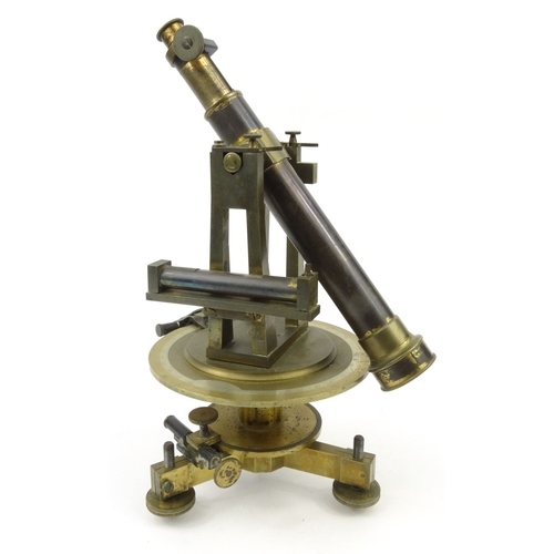 22 - Brass theodolite with silver scale, Morand & Gensse a Paris, 28cm high