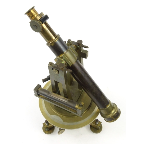 22 - Brass theodolite with silver scale, Morand & Gensse a Paris, 28cm high