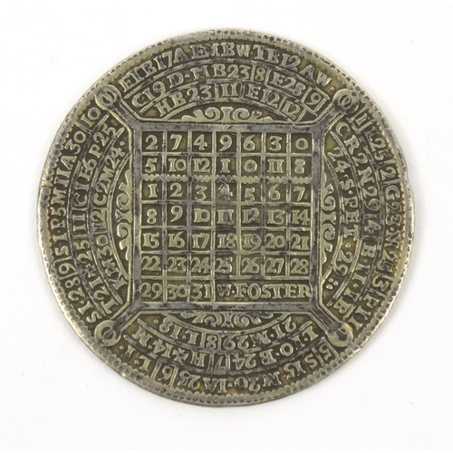 273 - Calendar coin? dated 1685, 4.3cm diameter