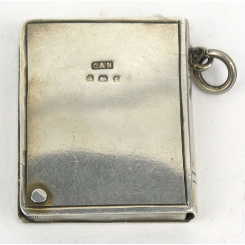 116 - Silver and enamel stamp case, C&N Birmingham 1905-06, 2.8cm high