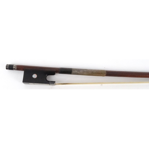 290 - Wooden violin bow, stamped 'E. Sartory A, Paris', 74cm long