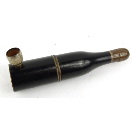 128 - Novelty smoking interest Franco-British Exhibition London 1908 champagne pipe with Stanhope view, 14... 