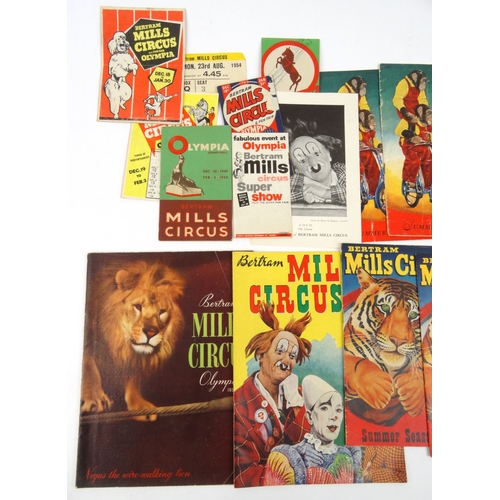521 - Group of predominantly 1950s Bertram Mills Circus programmes including Olympia, Silver Jubilee Tour,... 