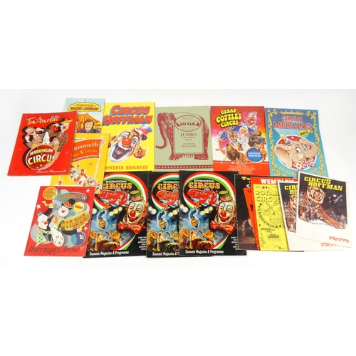 526 - Collection of vintage circus programmes including Circus Hoffmann, Royalles Circus, Haringey Arena e... 