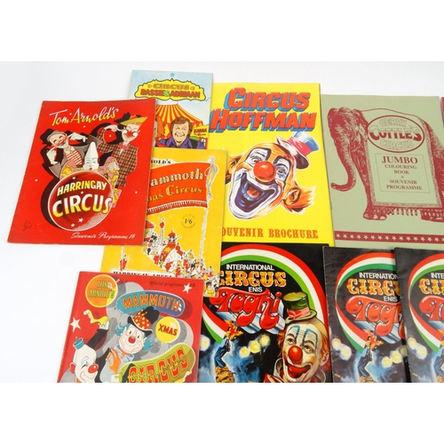 526 - Collection of vintage circus programmes including Circus Hoffmann, Royalles Circus, Haringey Arena e... 