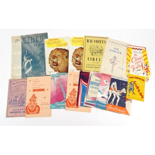 520 - Group of predominantly 1940s circus programmes including some from The Hippodrome Eastbourne, The Hi... 