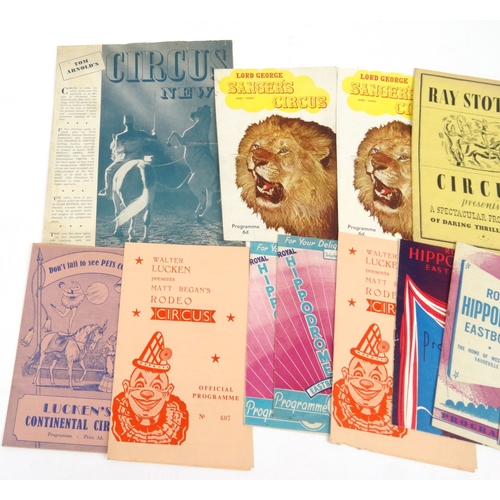520 - Group of predominantly 1940s circus programmes including some from The Hippodrome Eastbourne, The Hi... 