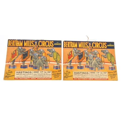 484 - Two advertising 1930s Bertram Mills Circus window hangings, published by W.E.C Berry Ltd Bradford, e... 