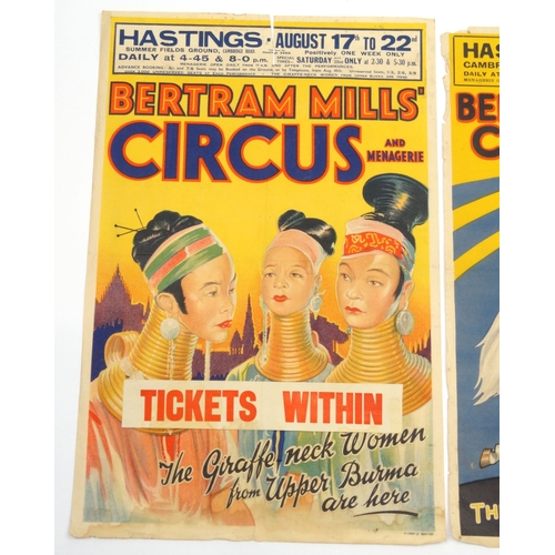 486 - Two 1930s Bertram Mills circus advertising posters, both published by W.E. Berry Ltd Bradford, each ... 