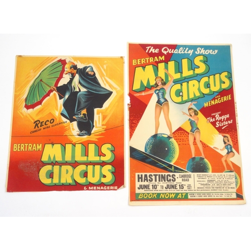 511 - Four 1950s Bertram Mills Circus advertising posters, the largest 77cm x 52cm