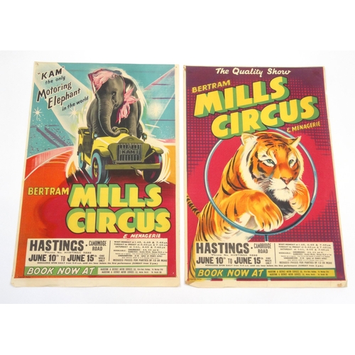 488 - Four 1950s Bertram Mills circus advertising posters, the largest 75cm x 51cm